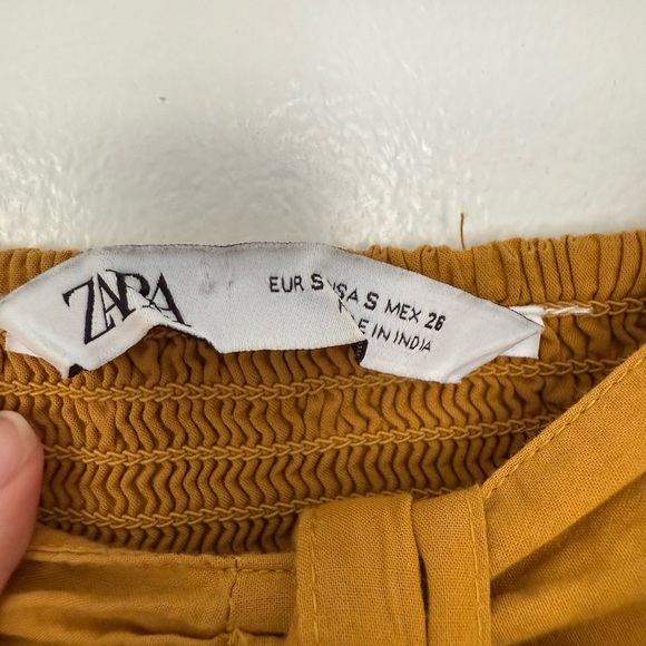 ZARA Mustard Yellow Tie-Front Dress - Picture 5 of 8